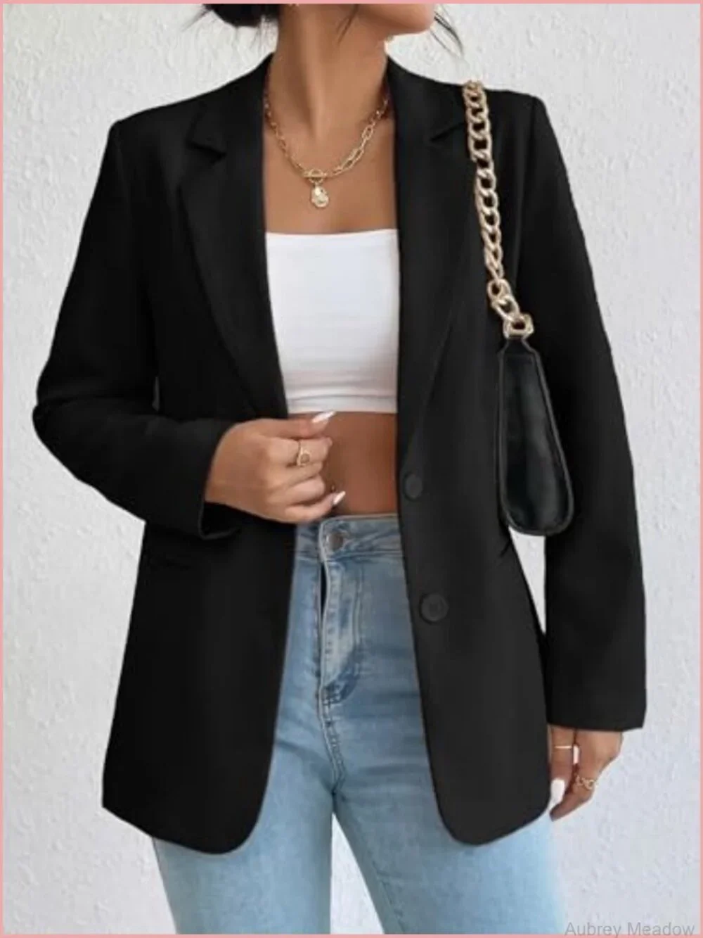Business Casual Relaxed Fit Blazer with Pockets